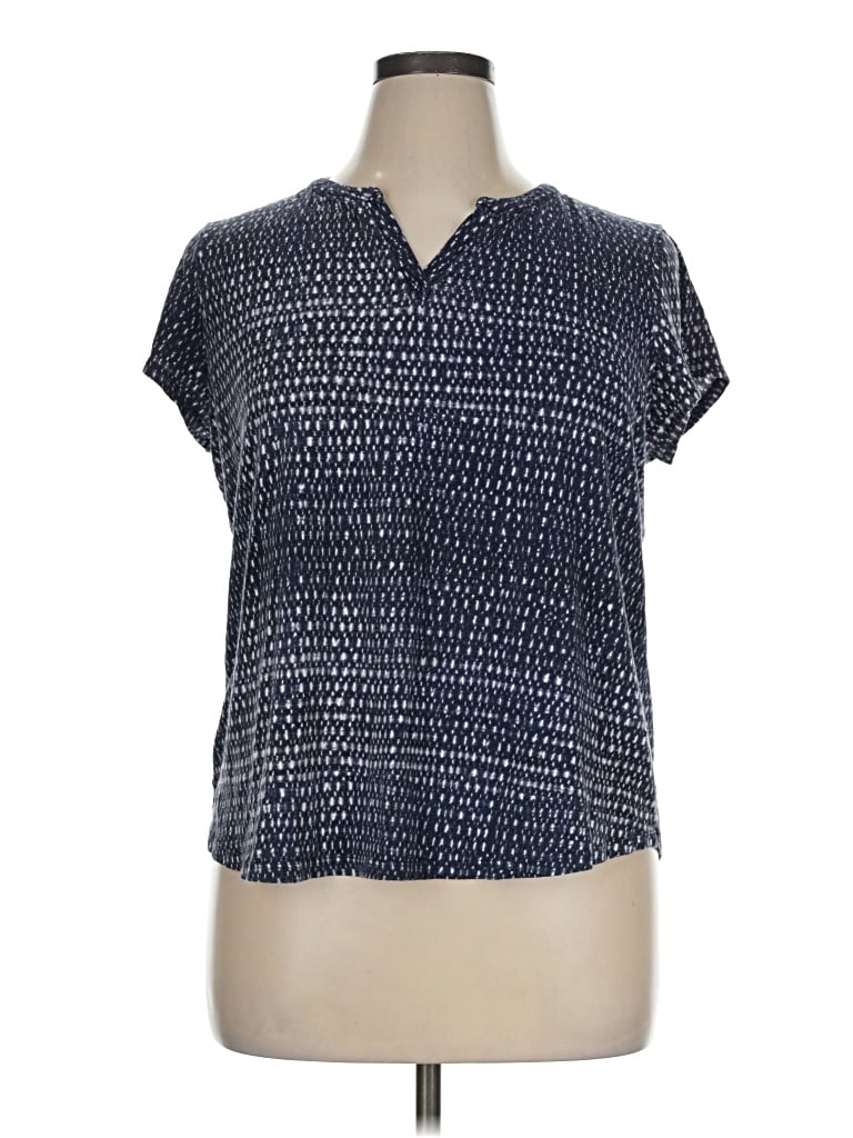 Pre-owned Liz Claiborne Short Sleeve Polo Shirt In Blue