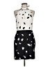 Intermix 100% Silk Graphic Ivory Cocktail Dress Size M - photo 1