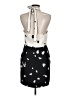 Intermix 100% Silk Graphic Ivory Cocktail Dress Size M - photo 2