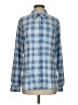 Denim & Co Plaid Blue Long Sleeve Blouse Size S - photo 1
