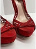 Miu Miu Graphic Red Suede Caged Peep Toe Pumps Size EU 39 - photo 3