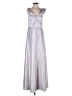 MoriLee by Madeline Gardner 100% Polyester Metallic Silver Cocktail Dress Size 10 - photo 1