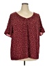 Suzanne Betro 100% Polyester Polka Dots Burgundy Short Sleeve Blouse Size 2X - photo 1