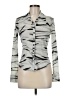 Bebe Animal Print Silver Long Sleeve Blouse Size M - photo 1