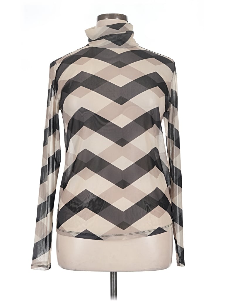 Pre-owned Eloquii Long Sleeve Blouse In Silver