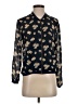 About A Girl 100% Polyester Floral Black Long Sleeve Blouse Size S - photo 1