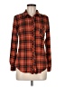 Dna Couture Plaid Orange Long Sleeve Blouse Size M - photo 1