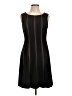 Connected Apparel Stripes Black Cocktail Dress Size 10 - photo 1