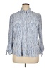 Jones New York Print Blue Long Sleeve Blouse Size XL - photo 1