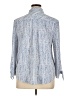 Jones New York Print Blue Long Sleeve Blouse Size XL - photo 2