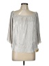 Love on a Hanger 100% Polyester Silver 3/4 Sleeve Blouse Size L - photo 1