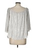 Love on a Hanger 100% Polyester Silver 3/4 Sleeve Blouse Size L - photo 2