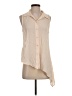 BCBGeneration 100% Rayon Tan Sleeveless Button-Down Shirt Size S - photo 1