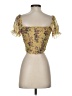 Blush Yellow Short Sleeve Blouse Size S - photo 2