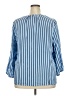St. John's Bay 100% Rayon Stripes Blue 3/4 Sleeve Blouse Size XXL - photo 2