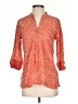 Roberta Roller Rabbit 100% Cotton Orange 3/4 Sleeve Blouse Size S - photo 1