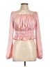 Bar III 100% Polyester Pink Long Sleeve Blouse Size L - photo 1