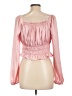 Bar III 100% Polyester Pink Long Sleeve Blouse Size L - photo 2