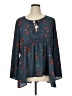 Eyeshadow 100% Rayon Teal 3/4 Sleeve Blouse Size 1X - photo 1