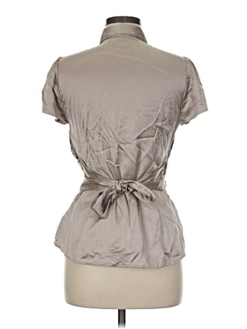 BCBGMAXAZRIA Short Sleeve Silk Top (view 2)