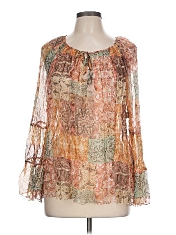 Johnny Was 3/4 Sleeve Silk Top (view 1)