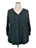 Beacon Polka Dots Teal 3/4 Sleeve Blouse Size 3X - photo 1