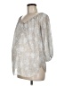 Motherhood 100% Polyester Silver 3/4 Sleeve Blouse Size Med Maternity - photo 1