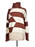 Hem & Thread 100% Acrylic Stripes Brown Turtleneck Sweater Size L - photo 1