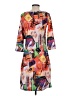 Atelier Print Orange Casual Dress Size XS - photo 2