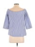 Como Vintage 100% Cotton Blue 3/4 Sleeve Blouse Size S - photo 2