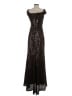 Eliza J 100% Polyester Black Brown Cocktail Dress Size 2 - photo 2