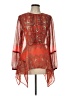 Love Sam 100% Polyester Paisley Red Long Sleeve Blouse Size L - photo 1