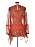Love Sam 100% Polyester Paisley Red Long Sleeve Blouse Size L - photo 2