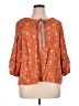 DR2 100% Rayon Orange 3/4 Sleeve Blouse Size XL - photo 1