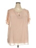 DR2 100% Polyester Pink Short Sleeve Blouse Size 3X - photo 1