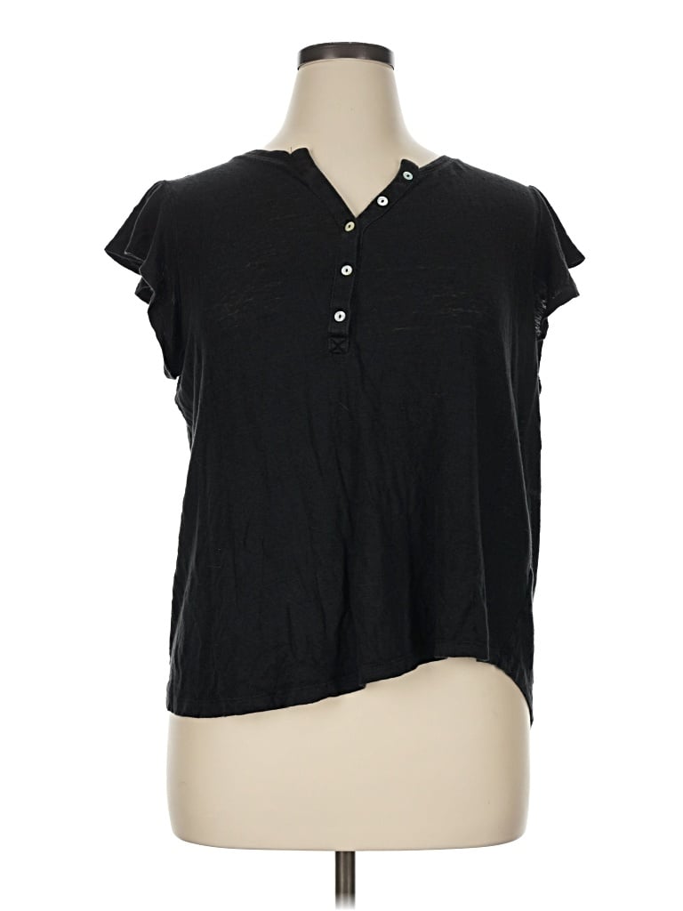Pre-owned C&c California Sleeveless Button Down Shirt In Black