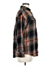 Unbranded 100% Polyester Plaid Brown Long Sleeve Blouse Size M (tall) - photo 4