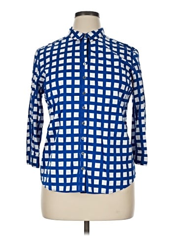 New York & Company 3/4 Sleeve Button-Down Shirt (view 1)