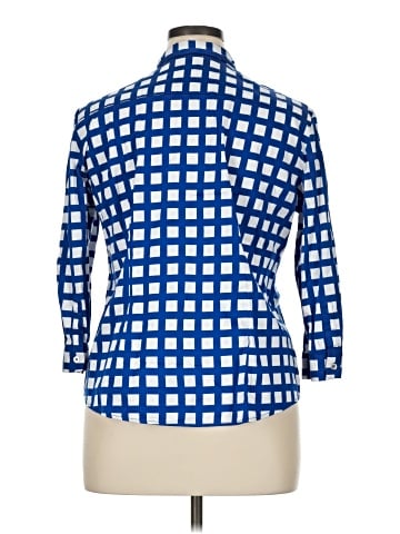 New York & Company 3/4 Sleeve Button-Down Shirt (view 2)