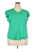 Adrianna Papell Green Short Sleeve Top Size XL - photo 1