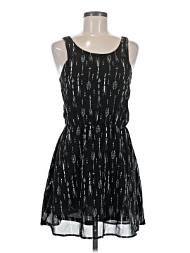 h&m divided black dress H&M Divided Black Ribbed Knit Cut-Out Neck Short Sleeve Fit & Flare Dress  Size 4