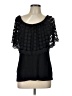 Thalia Sodi Black Short Sleeve Blouse Size L - photo 1