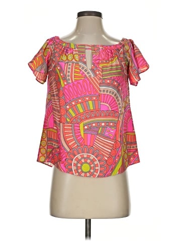 Alice & Trixie Short Sleeve Silk Top (view 1)