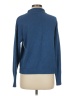 Wrap Solid Blue Turtleneck Sweater Size 8 - photo 2
