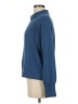 Wrap Solid Blue Turtleneck Sweater Size 8 - photo 5