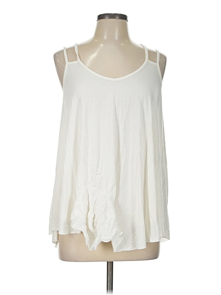 Pre-owned Zeagoo Tank Top Ivory Cold Shoulder Neckline Tops