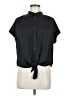 Rose + Olive 100% Polyester Black Short Sleeve Blouse Size M - photo 1