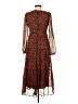 Ann Taylor LOFT 100% Polyester Animal Print Brown Casual Dress Size 0 - photo 2