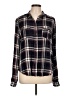 Paige 100% Viscose Plaid Black Long Sleeve Button-Down Shirt Size L - photo 1