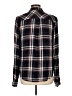 Paige 100% Viscose Plaid Black Long Sleeve Button-Down Shirt Size L - photo 2